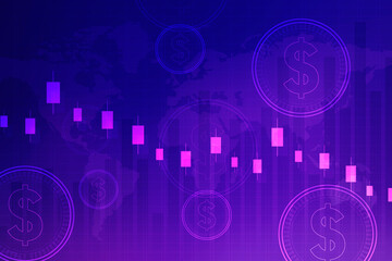 Wall Mural - 2d rendering Stock market online business concept. business Graph 