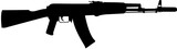 Fototapeta Koty - black silhouette of assault rifle AK-74