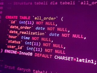 coding programming source code screen. abstract technology background. cyber attack or security conc