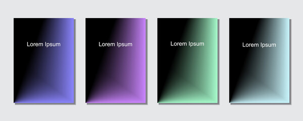 Set of abstract covers design templates with trendy gradient background.  Cool vibrant colors. Applicable for banners, flyers, presentations, posters and reports. Eps10 Vector illustration.