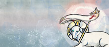 Paschal Lamb. Resurrection. Christian Easter Background