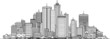 Cityscape vector illustration, city panorama on white background