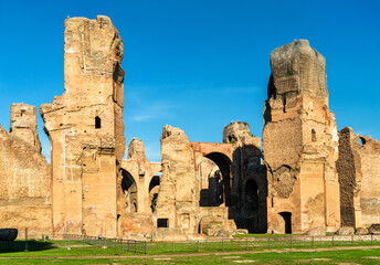 Wall Mural - Baths of Caracalla in Rome, Italy, Europe. History and travel concept