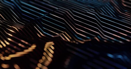 Canvas Print - abstract futuristic microchip data flow in a motherboard glowing light background. electronic comput
