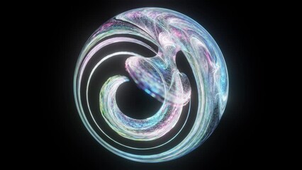 Wall Mural - bright abstract glowing , swirling organic circle. digital particles wave in spiral formation with b