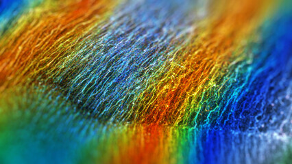 Wall Mural - abstract energy background with rainbow particles. colorful digital particles wave with bokeh and li