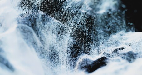Wall Mural - abstract digital wave of particles with the depth of field and glow