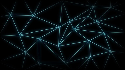 Wall Mural - Modern Abstract Background with Low Poly Triangle Elements and Vibrant Neon Blue Color