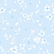 Delicate blue and white flower repeating pattern
