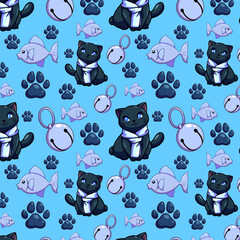 Wall Mural - pattern cute cat kitten pet