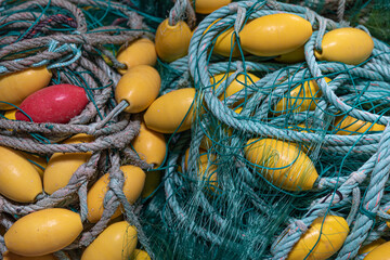 Large fishing gear, nets and buoys