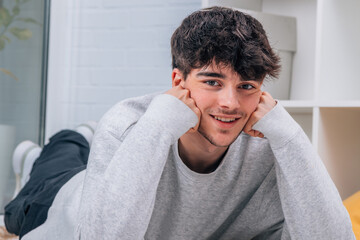 Canvas Print - teen boy portrait at home