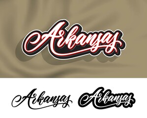 Wall Mural - Arkansas vector handwritten lettering design. The lettering can be used as a design for a T-shirt and other clothing, or for another purpose.