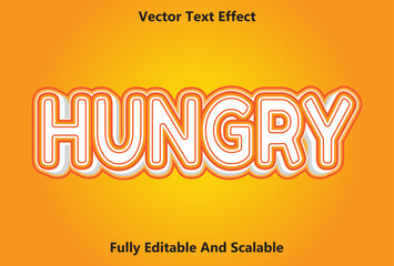 Wall Mural - hungry text effect with orange color editable.