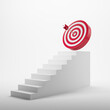 © ImageFlow - Stairs with target and arrow hitting the center, achievement and success