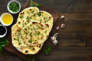 Canvas Print - Homemade indian naan bread