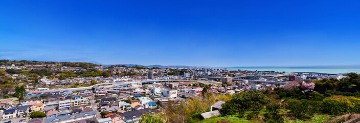 Wall Mural - Odawara city high angle view in Kanagawa