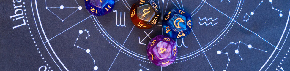 zodiac horoscope with divination dice