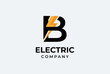 initial B Logo, letter B with  thunder bolt combination vector illustration