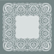 Lace square decorative frame. Vector illustration. Lace background