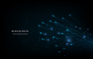 Blockchain technology background. Cryptocurrency fintech block chain network and programming concept. Abstract Segwit.