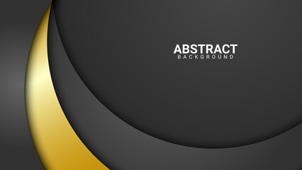 Wall Mural - overlapping geometric abstract background in black and gold