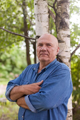 Sticker - Elderly man  outdoors in nature