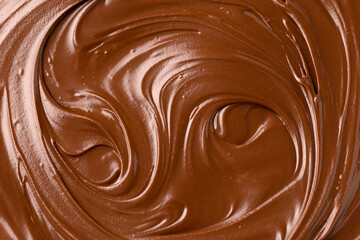 Homemade Chocolate Hazelnut spread background, texture, macro