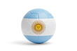 Soccer ball with the colors of the Argentine flag. 3d illustration.