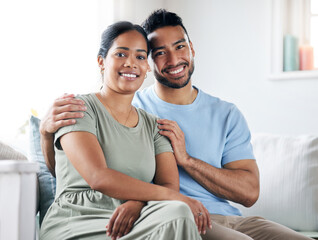 Canvas Print - Weve got something special. Shot of a young couple spending time together at home.