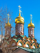Golden Domes Of The Church Of St. Nicholas The Wonderworker On Bersenevka