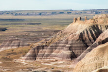 Purple And White Layers Of Mountain In The Painted Desert At Petrified Forest National Park