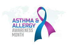 Vector Graphic Of Asthma And Allergy Awareness Month Good For Asthma And Allergy Awareness Month Celebration. Flat Design. Flyer Design.flat Illustration.