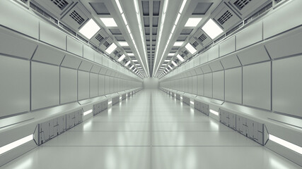 3d render. Futuristic hallway. Concept of modern architecture and interior spaceship3d render. Futuristic hallway. Concept of modern architecture and interior spaceship