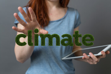 Wall Mural - climate modern green 3d word