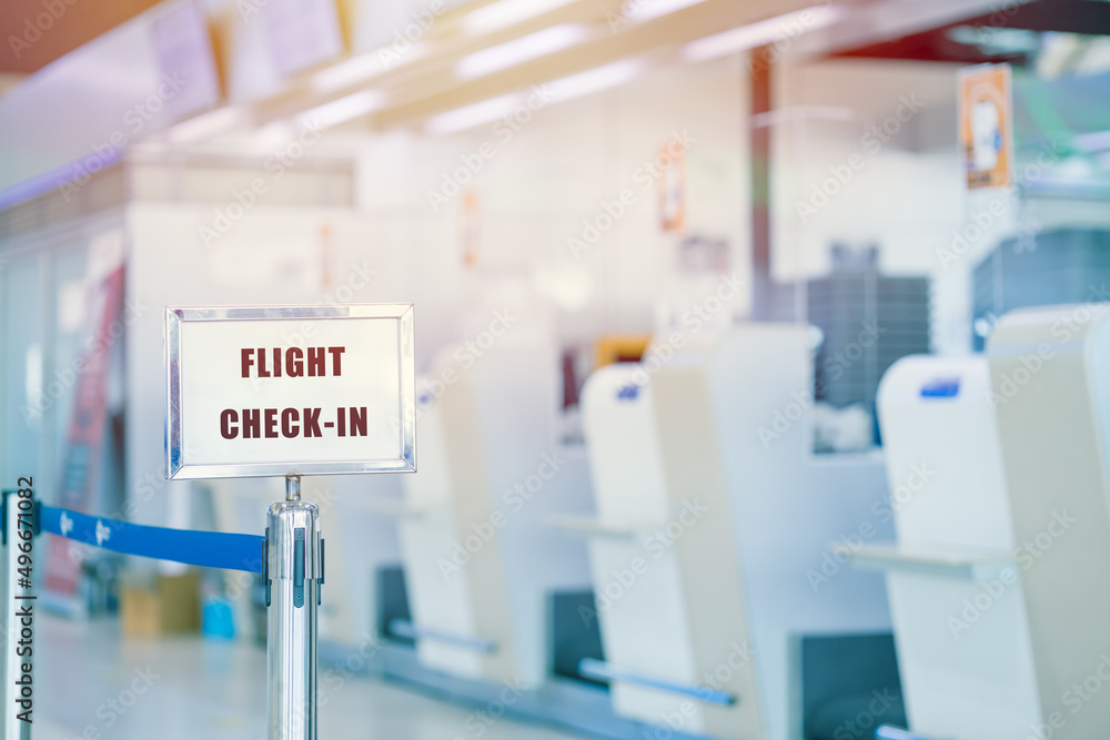 Airline flight counter check-in gate in Airport terminal international ...