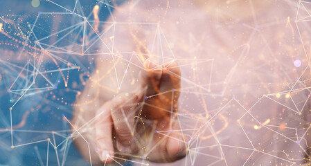cloud network Computer connects to internet server service for cloud data transfer