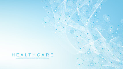Aufkleber - Health care and science medical pattern innovation concept background vector design