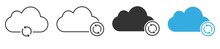 Cloud Backup And Sync Icon. Storage Data Symbol. Sign Synchronyze Database Vector.