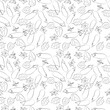 © valezar - Vector pattern drawn strokes is seamless with set of eggplants in different positions, sliced, whole, eggplant leaves. Farm.