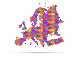  icon europe map low poly