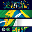 Brazil Abstract Flag Artwork Collection, Brazilian Flag Colors (Vector Art)