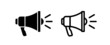 Speaker icon. Megaphone loudspeaker with voice recording or siren. Attribute for organizers and leading mass events.