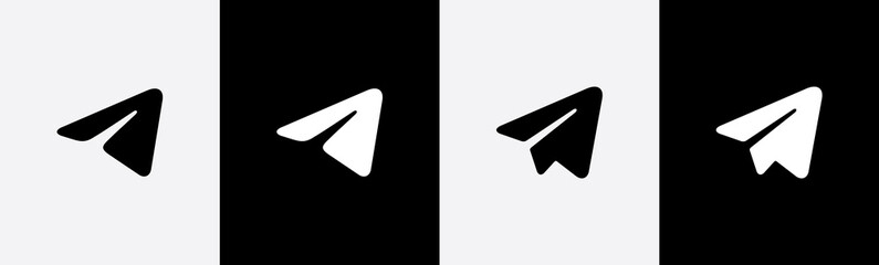 Paper plane icon logo flat design. Aeroplane icon symbol vector for apps and websites. 