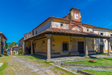 Plaza mayor at a ghost town Granadilla in Spain.