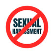 Sexual harassment prevent icon. Office sexual abuse stop sign warning icon