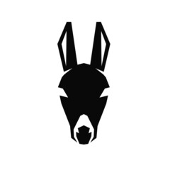 Wall Mural - burro head logo, black colour, background white