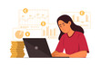 © Wiro Klyngz - Woman Investing Online and Getting Profit.