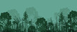 © Happy-Lucky - Forest tree silhouette green background. Vector illustration.