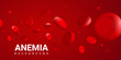 © kolonko - Blood anemia background cell hematology red template. Anemia blood hemoglobin medicine banner